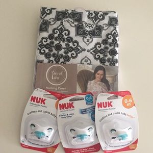 Trend Lab Nursing Cover and NUK Pacifiers